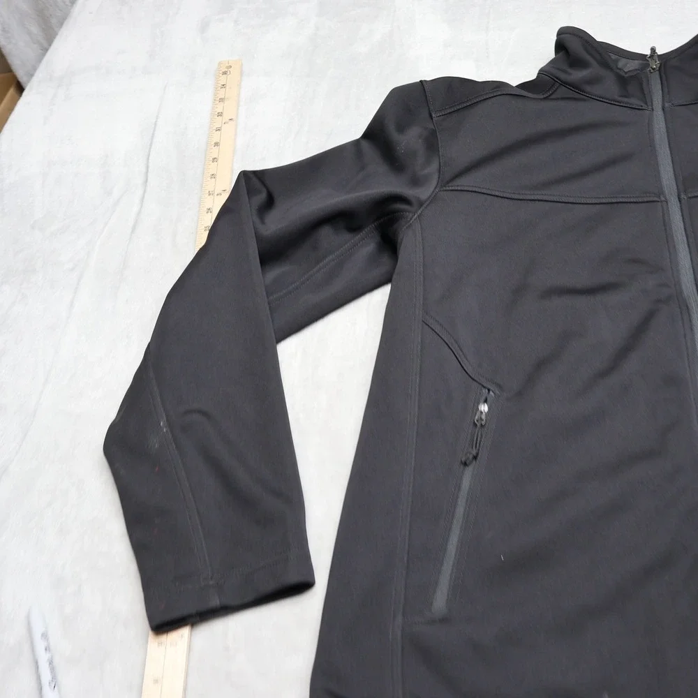 North Face Jacket Mens Large Black Ridgewall Softshell Wind Rain WindWall LOGO